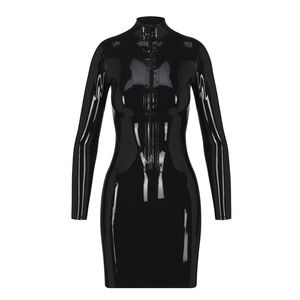 SKIMS LATEX LONG SLEEVE DRESS, XL, NWT, SOLD OUT!